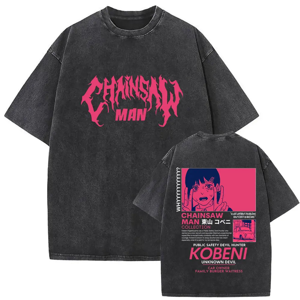Chainsaw Man Kobeni Shirt Vintage Oversized Style Anime Shirt