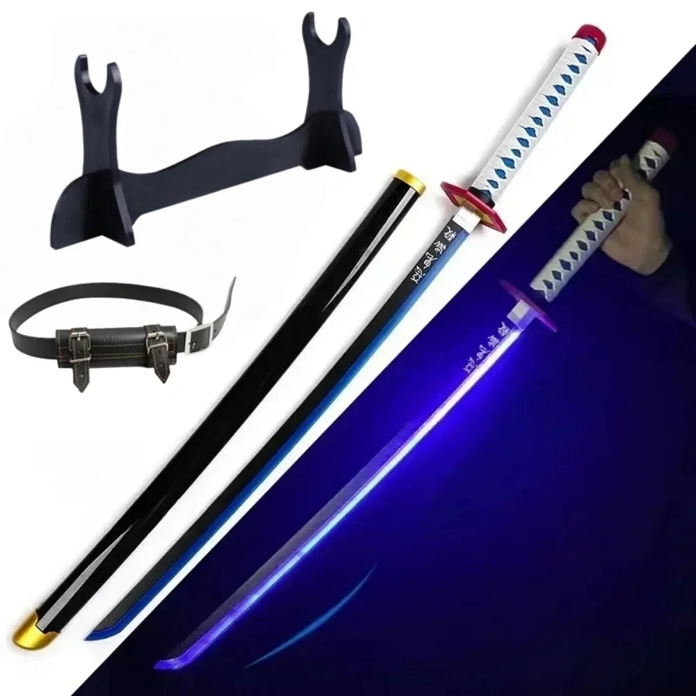 Demon Slayer LED Sword 1:1 Scale Anime Prop Replica Bamboo Sword
