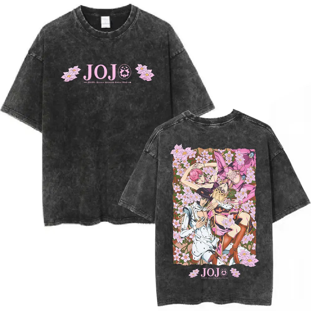 JoJo's Bizarre Adventure Vento Aureo Shirt Vintage Style Pre-washed