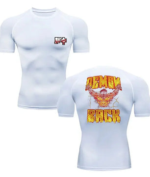 Baki Style Demon Back Compression Shirt - Men's Fitness Anime Rash Guard