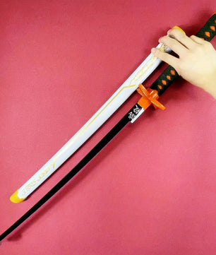 Demon Slayer Shinobu Kocho Nichirin Sword 1:1 Scale Anime Prop Replica Bamboo Sword