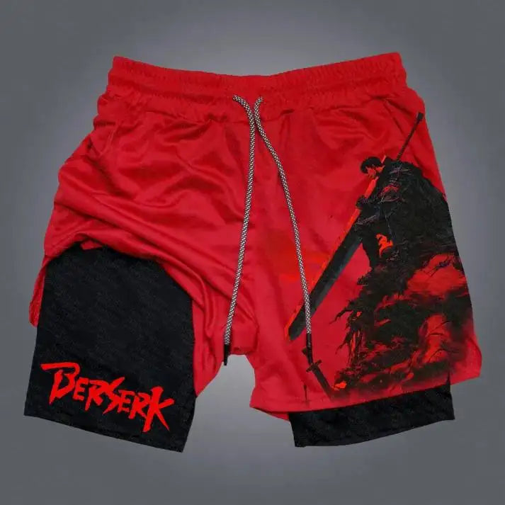 Berserk Style Compression Shorts - Men's Anime Workout Shorts