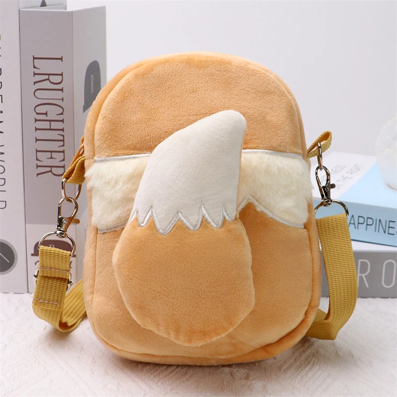 Pokemon Eevee Tail Plush Shoulder Bag – 20cm Soft Plush Anime Bag