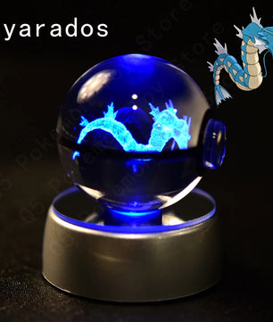 Pokemon Gyarados Figure 3D Crystal Ball Night Light Lamp
