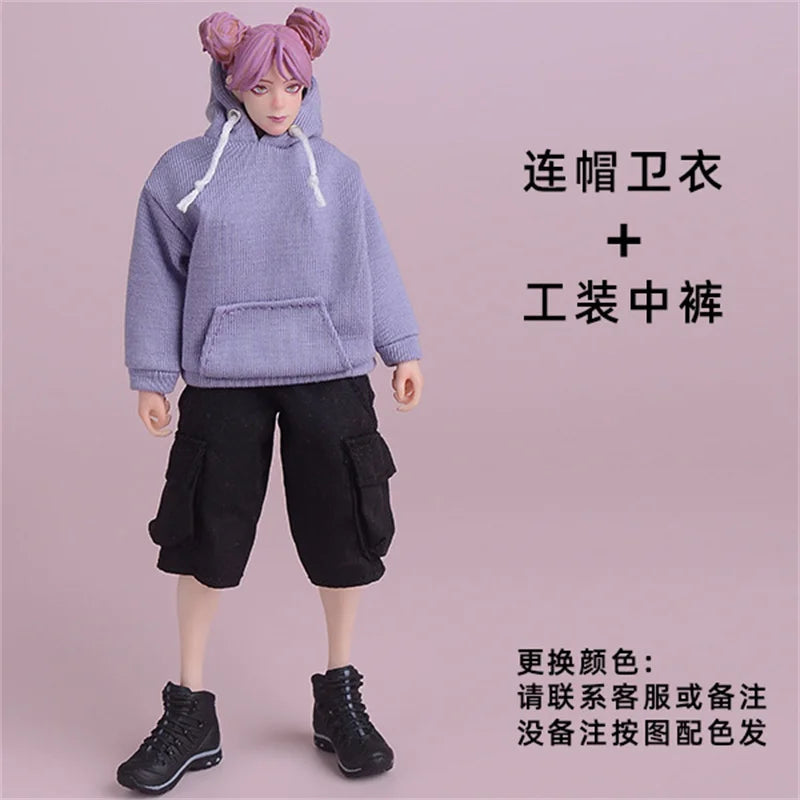 1/12 Scale Casual Hoodie Clothing Set For 6-Inch Female Action Figures