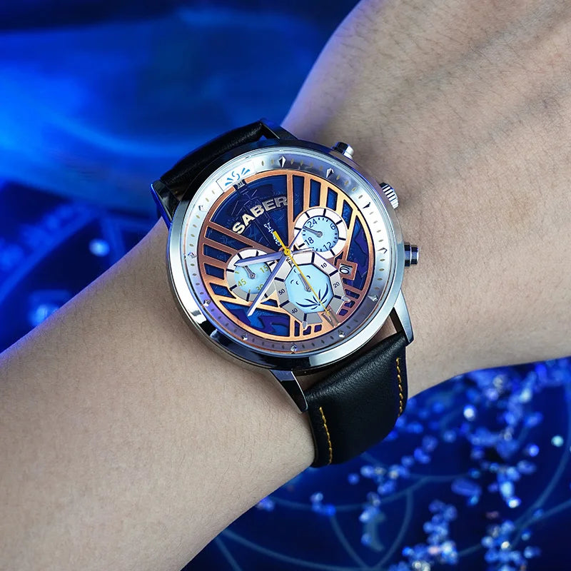 Fate Stay Night Heaven's Feel Saber Knight King Six-Hand Quartz Watch