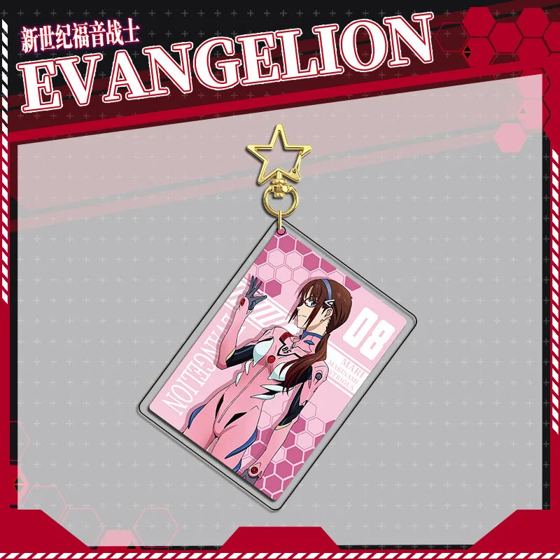 Evangelion Mari Makinami Acrylic Stand Keychain & Double-Sided Badge Set