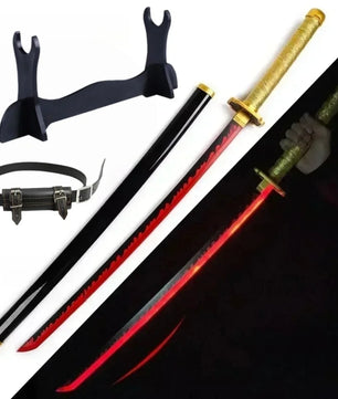 Demon Slayer LED Sword 1:1 Scale Anime Prop Replica Bamboo Sword