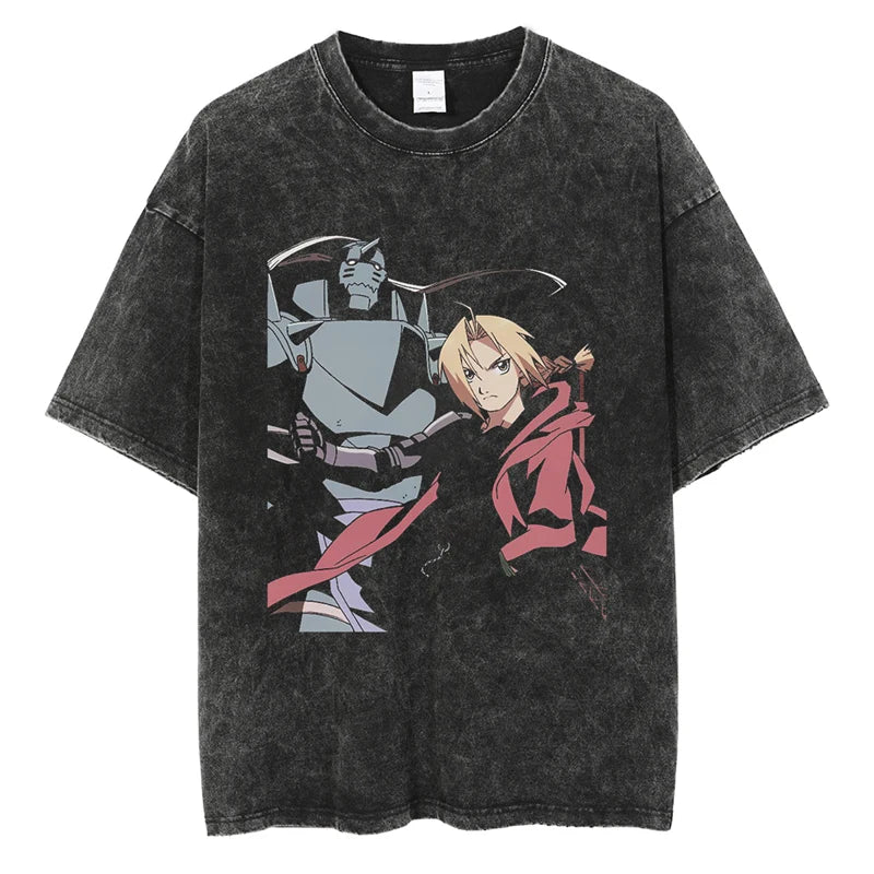Fullmetal Alchemist Edward Alphonse Shirt Vintage Style Anime Shirt