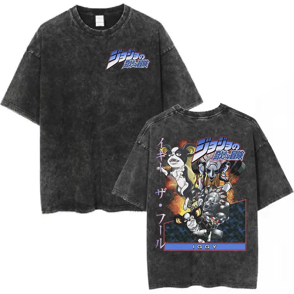 JoJo's Bizarre Adventure Iggy Shirt Vintage Style Pre-washed