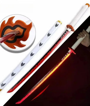 Demon Slayer LED Sword 1:1 Scale Anime Prop Replica Bamboo Sword