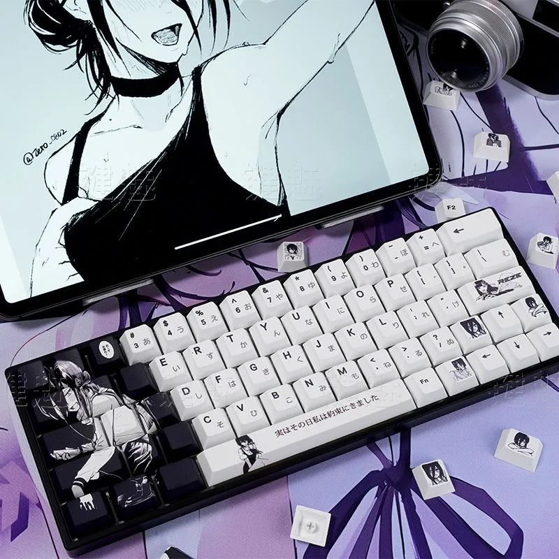Chainsaw Man Reze Keycaps 140 Keys Cherry Profile Anime Keycaps