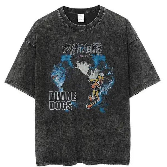 Jujutsu Kaisen Shirt Megumi Divine Dogs Oversized Anime Shirt