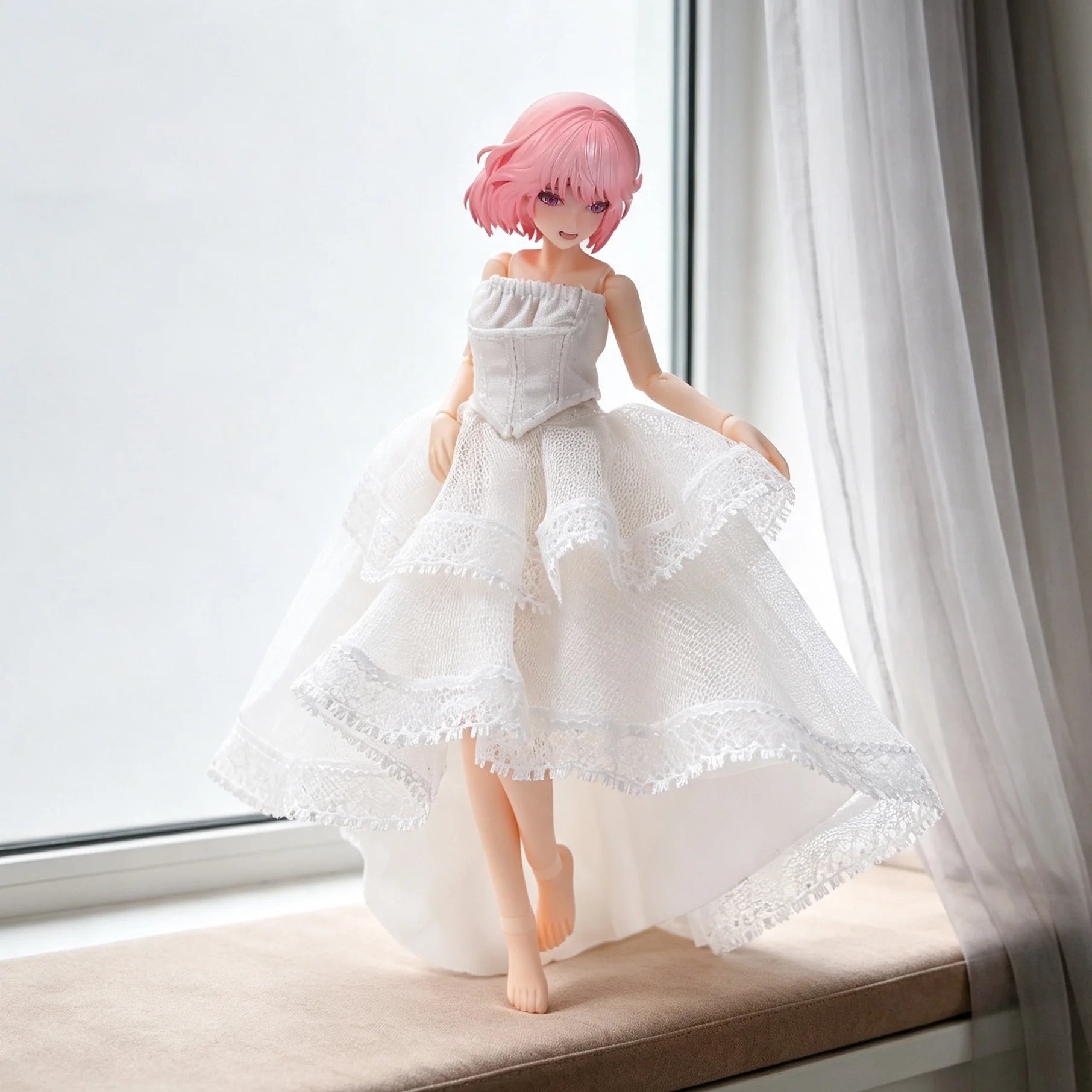 Lace Wedding Dress Clothing For 1/12 Scale Female Action Figures