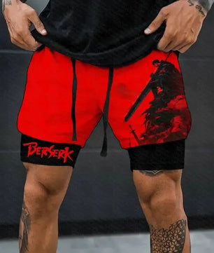 Berserk Style Compression Shorts - Men's Anime Workout Shorts