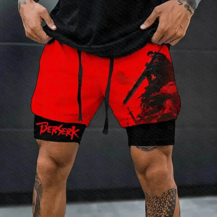 Berserk Style Compression Shorts - Men's Anime Workout Shorts