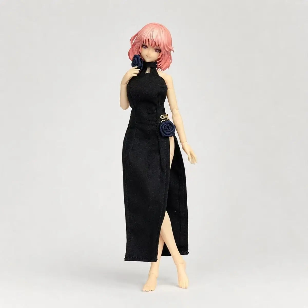 Vintage Black Evening Dress For 1/12 Scale Female Action Figures