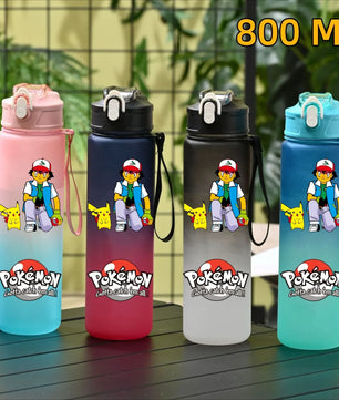 Pokemon Ash Sports Water Bottle With Straw BPA-Free & Leakproof