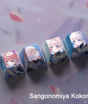 Genshin Impact Kokomi Keycaps 4pc Sublimation R4 Cherry Profile