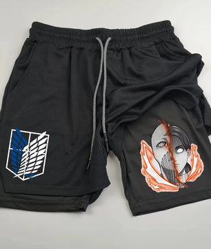 Attack on Titan Compression Shorts - Men's Anime Sports Shorts