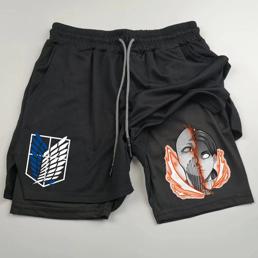 Attack on Titan Compression Shorts - Men's Anime Sports Shorts