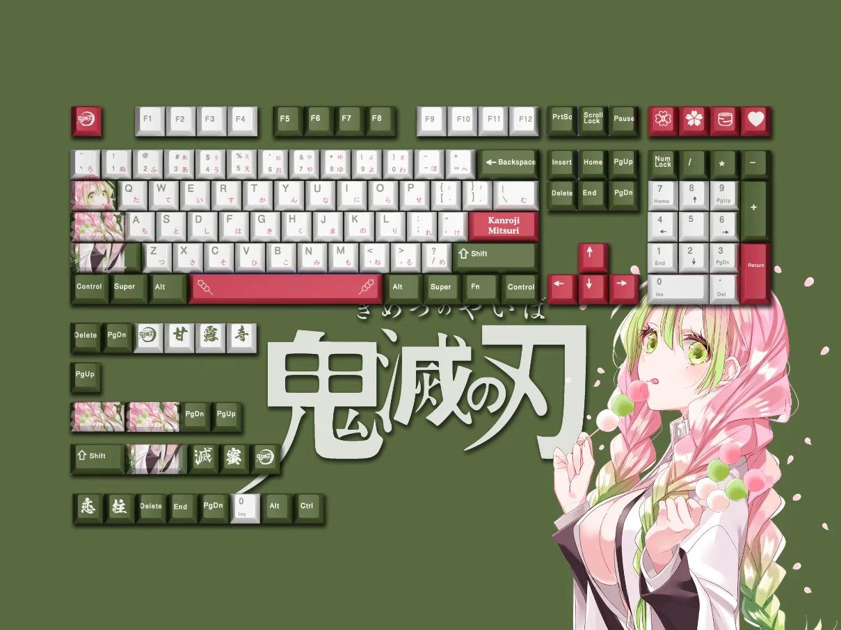 Demon Slayer Mitsuri Kanroji Keycaps For Keyboards 128 Keys