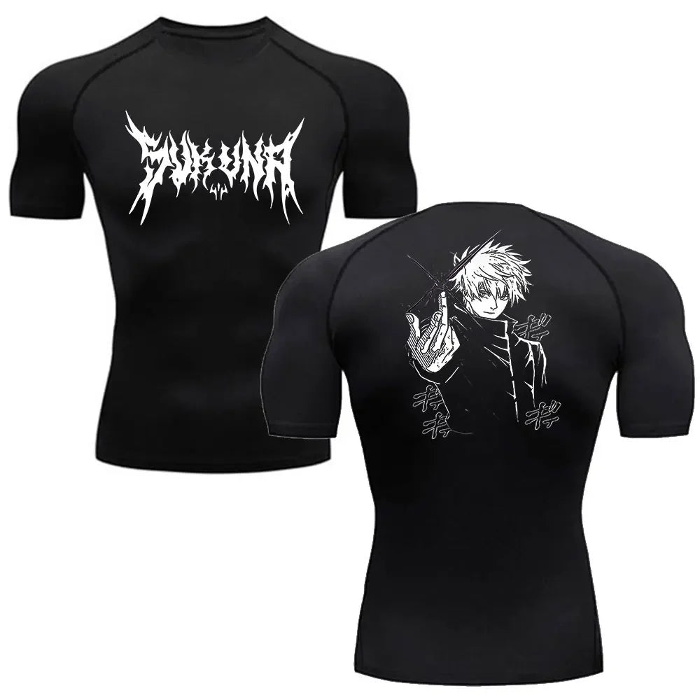 Jujutsu Kaisen Gojo Compression Shirt - Men's Anime Rash Guard