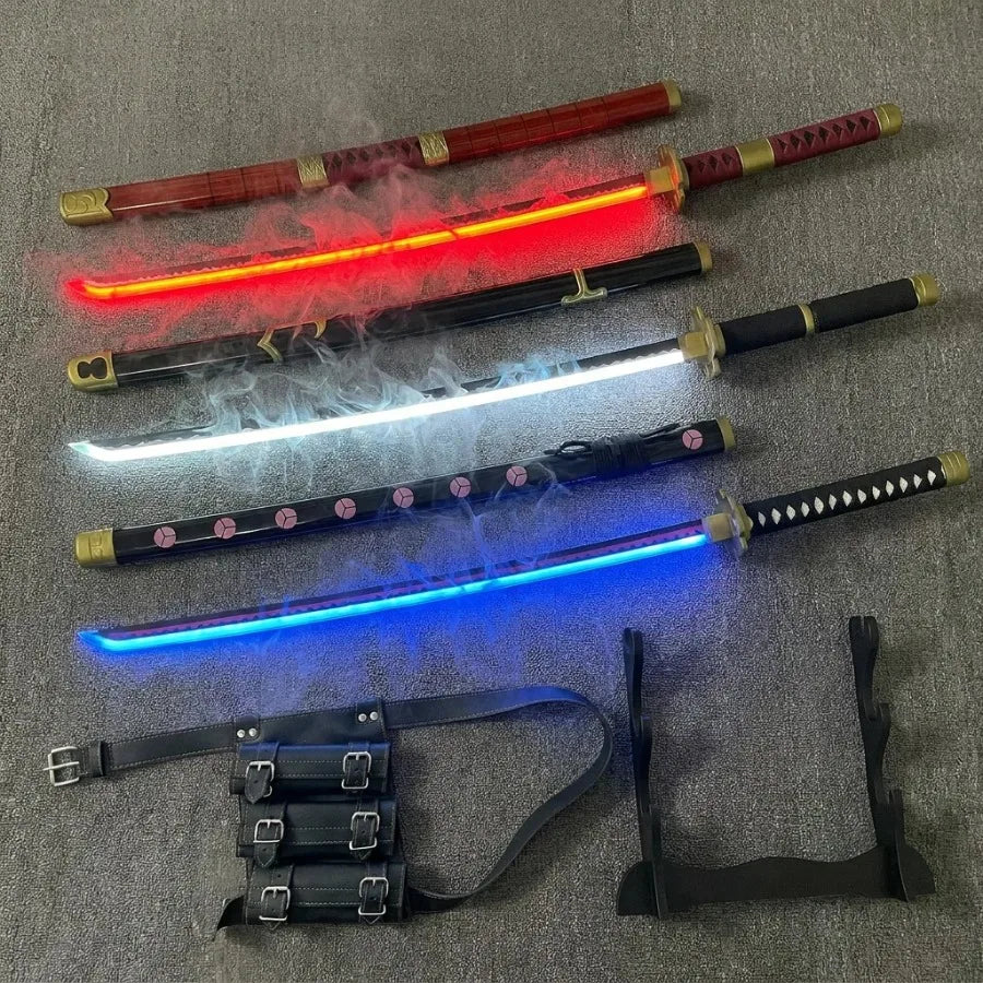 One Piece Roronoa Zoro LED Vapor-Effect Katana 1:1 Scale Anime Prop Replica Plastic Sword