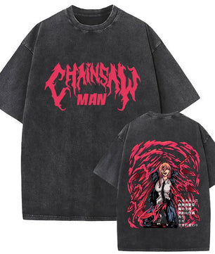 Chainsaw Man Power Shirt Vintage Oversized Style Anime Shirt