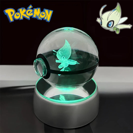 Pokemon Celebi Figure 3D Crystal Ball Night Light Lamp