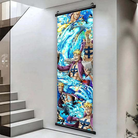 One Piece Marco Canvas Poster Anime Hanging Scroll Home Decor