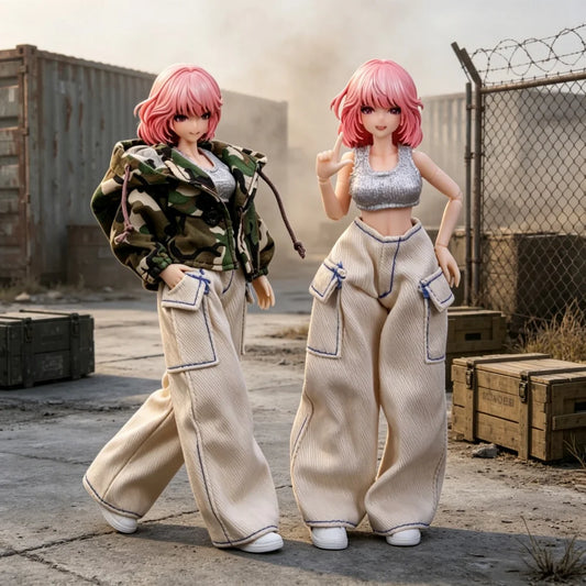 1/12 Scale Hip Hop Street Clothes Accessory Set For Female Action Figures