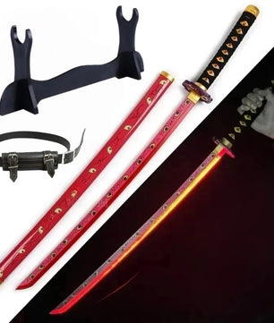 Demon Slayer LED Sword 1:1 Scale Anime Prop Replica Bamboo Sword