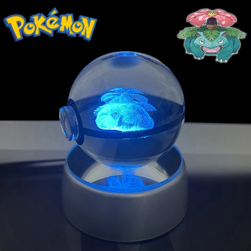 Pokemon Venusaur Figure 3D Crystal Ball Night Light Lamp
