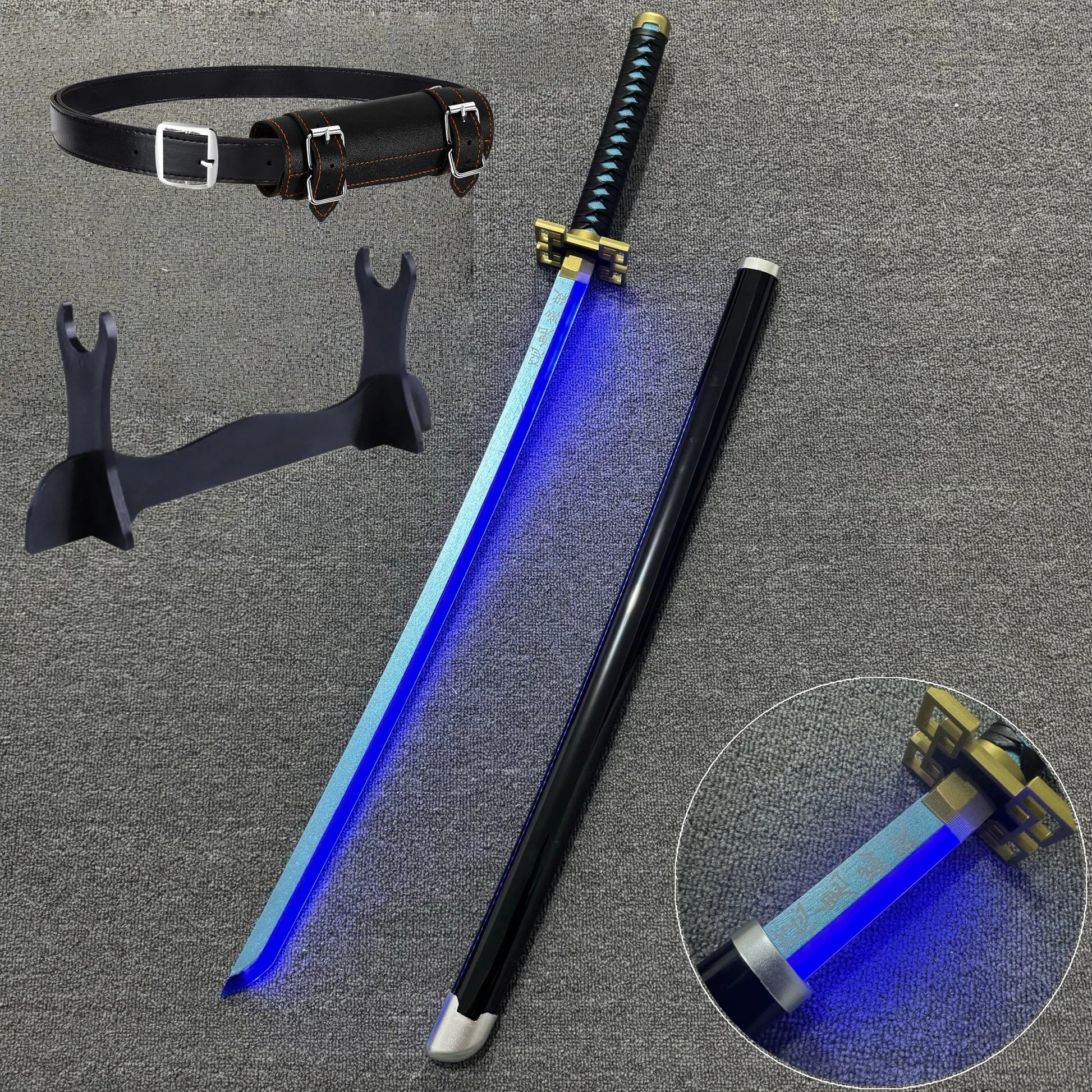 Demon Slayer LED Sword 1:1 Scale Anime Prop Replica Bamboo Sword