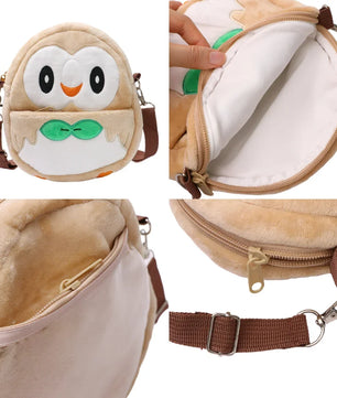 Pokemon Rowlket Plush Shoulder Bag – 20cm Soft Plush Anime Bag