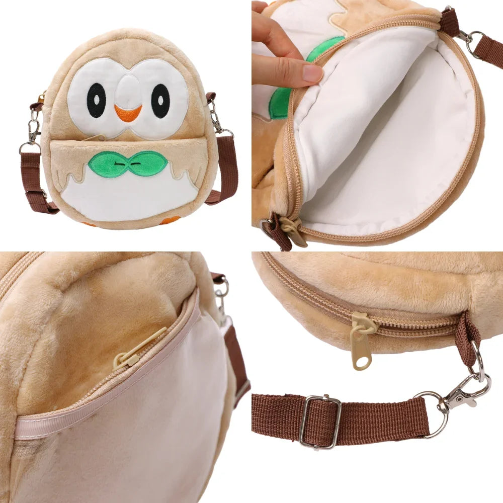 Pokemon Rowlket Plush Shoulder Bag – 20cm Soft Plush Anime Bag