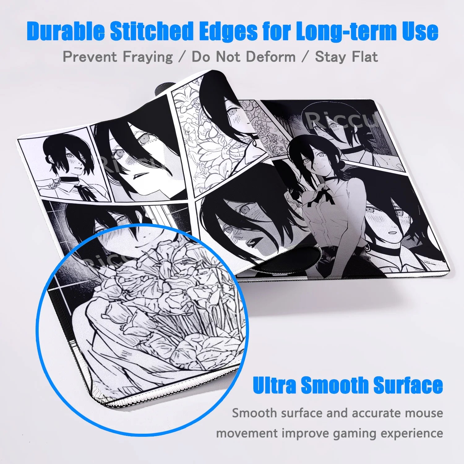 Chainsaw Man Reze Manga Style Mouse Pad Large Gaming Anime Desk Mat