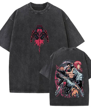 Chainsaw Man Style Shirt Vintage Oversized Style Anime Shirt