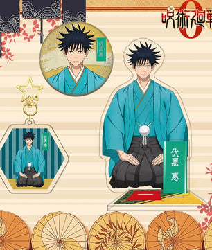 Jujutsu Kaisen Megumi Fushiguro Kimono Series Acrylic Stand Keychain Badge Set