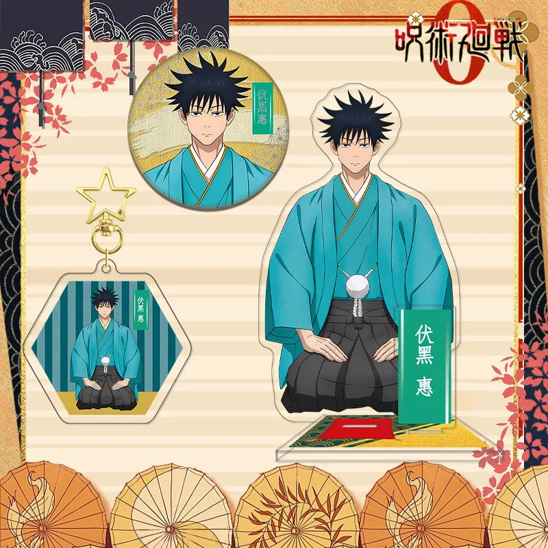 Jujutsu Kaisen Megumi Fushiguro Kimono Series Acrylic Stand Keychain Badge Set