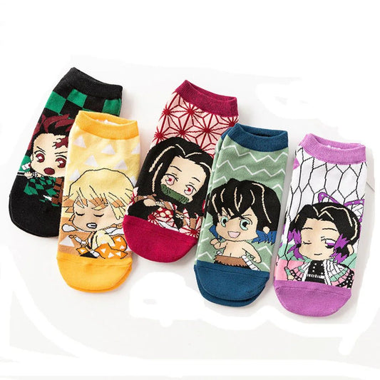 Demon Slayer Socks 5 Pairs Low Cut Anime Socks