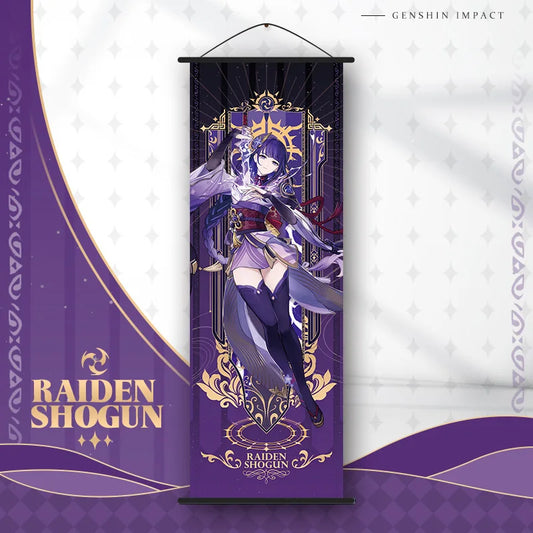 Genshin Impact Raiden Shogun Hanging Scroll Anime Poster