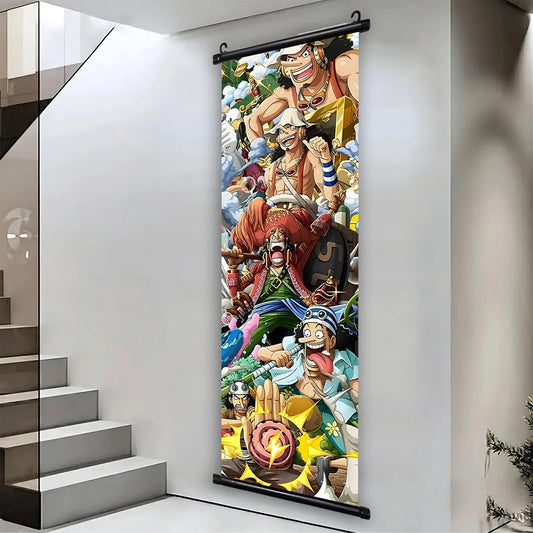 One Piece Usopp Canvas Poster Anime Hanging Scroll Home Decor