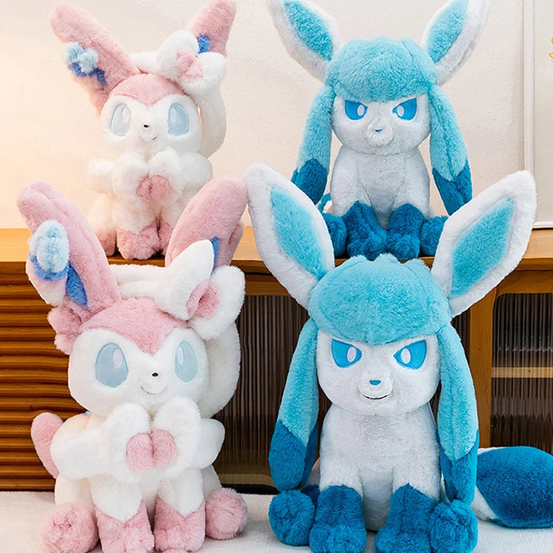 Pokemon Big Size Sylveon & Glaceon Fluffy Plushies – Sitting Smile
