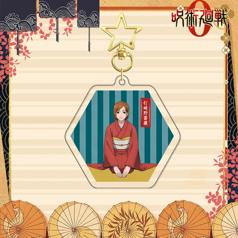 Jujutsu Kaisen Nobara Kugisaki Kimono Series Acrylic Stand Keychain Badge Set
