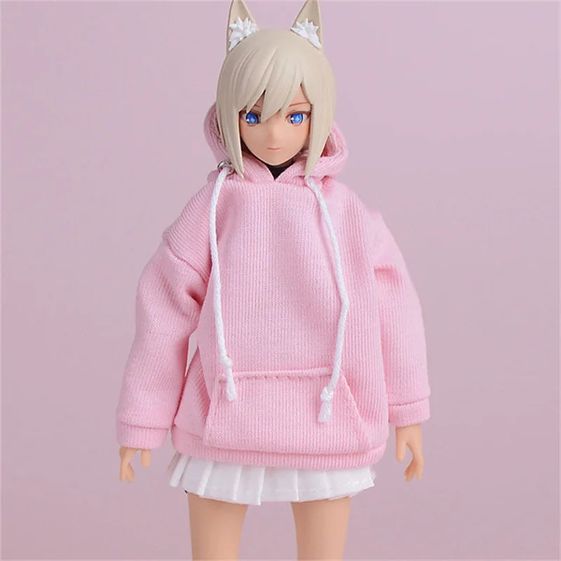 1/12 Scale Casual Hoodie Clothing Set For 6-Inch Female Action Figures