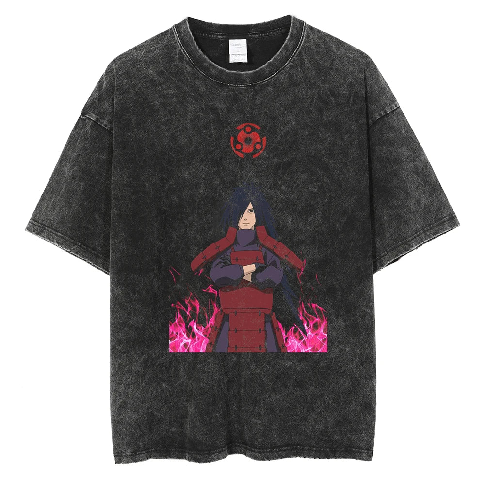 Naruto Madara Shirt Oversized Anime Graphic Cotton Shirt