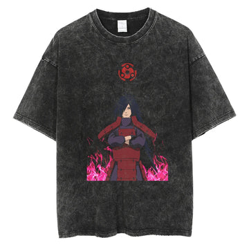 Naruto Madara Shirt Oversized Anime Graphic Cotton Shirt