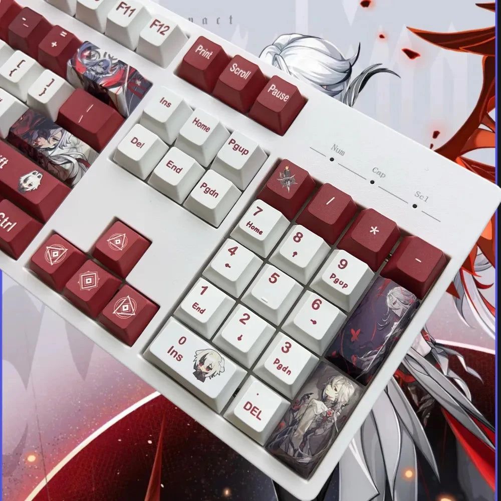 Genshin Impact Arlecchino keycaps 108 Set Sublimation Cherry Profile